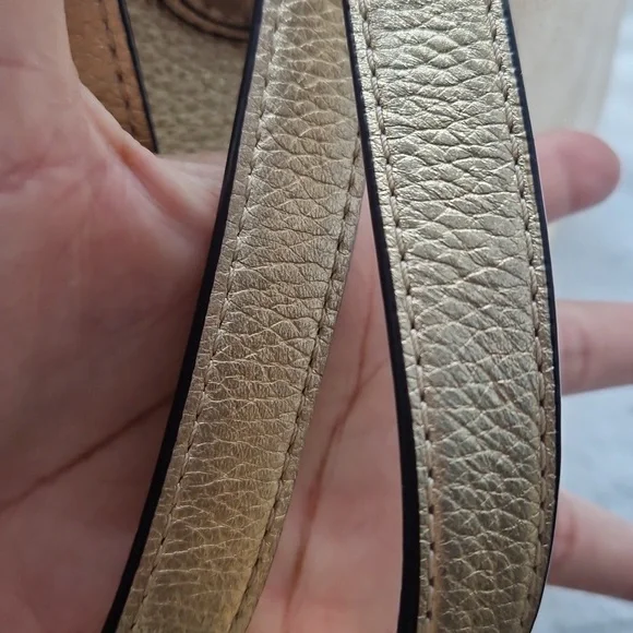 Michael Kors Shimmering  Gold Riversible Tote. - Picture 4 of 14